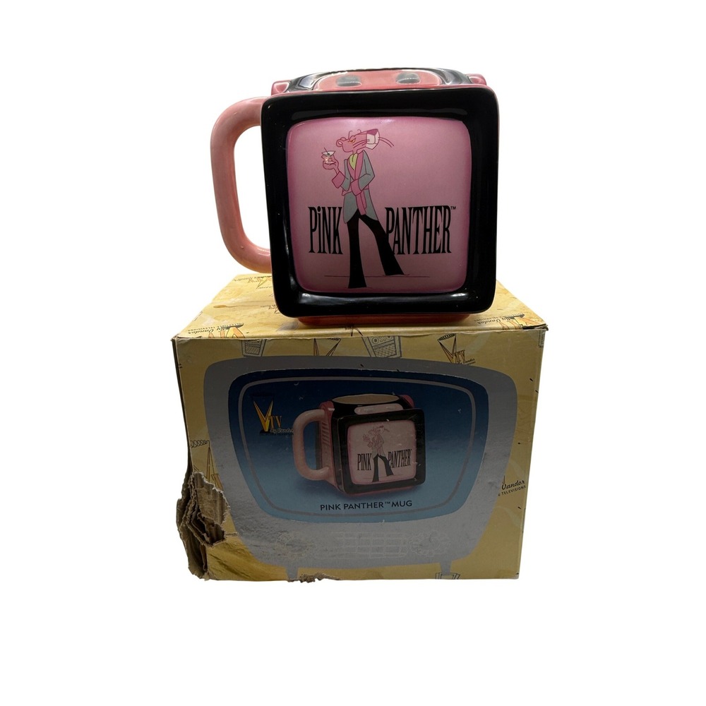 Vandor‎ Pink Panther Mug New Retro TV Shaped Ceramic Collector 2000 Retired